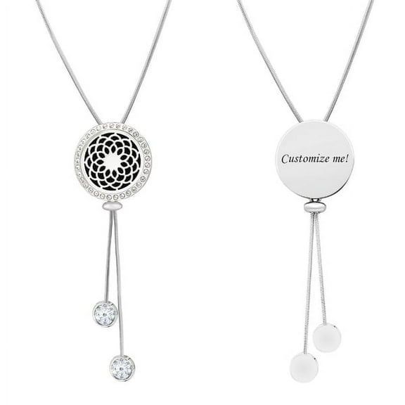 Free Engraving Personalized Aromatherapy Dream Catcher Essential Oil Stainless Steel Adjustable Slider Necklace Diffuser Jewelry Free 12 Pads Gift Box Ship Next Day