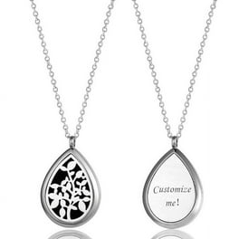 Free Engraving Personalized Aromatherapy Premium Celtic Stainless Steel Essential Oil Necklace Diffuser Jewelry Free 12 Pads Gift Box Ship Next Day