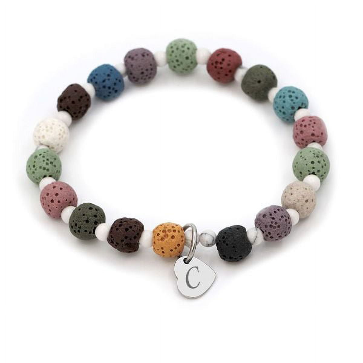 Free Engraving Personalized Aromatherapy Rainbow Natural Lava Bead Essential Oil Diffuser Bracelet Free Jewelry Jewelry Gift Box Ships Nex Day
