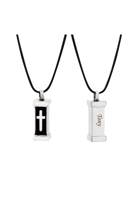 Free Engraving Personalized Boxed Urn Cross Memorial Necklace Engravable Urn Ashes Holder Cremation Jewelry Free Funnel Kit and Velvet Jewelry Box Ship Next Day