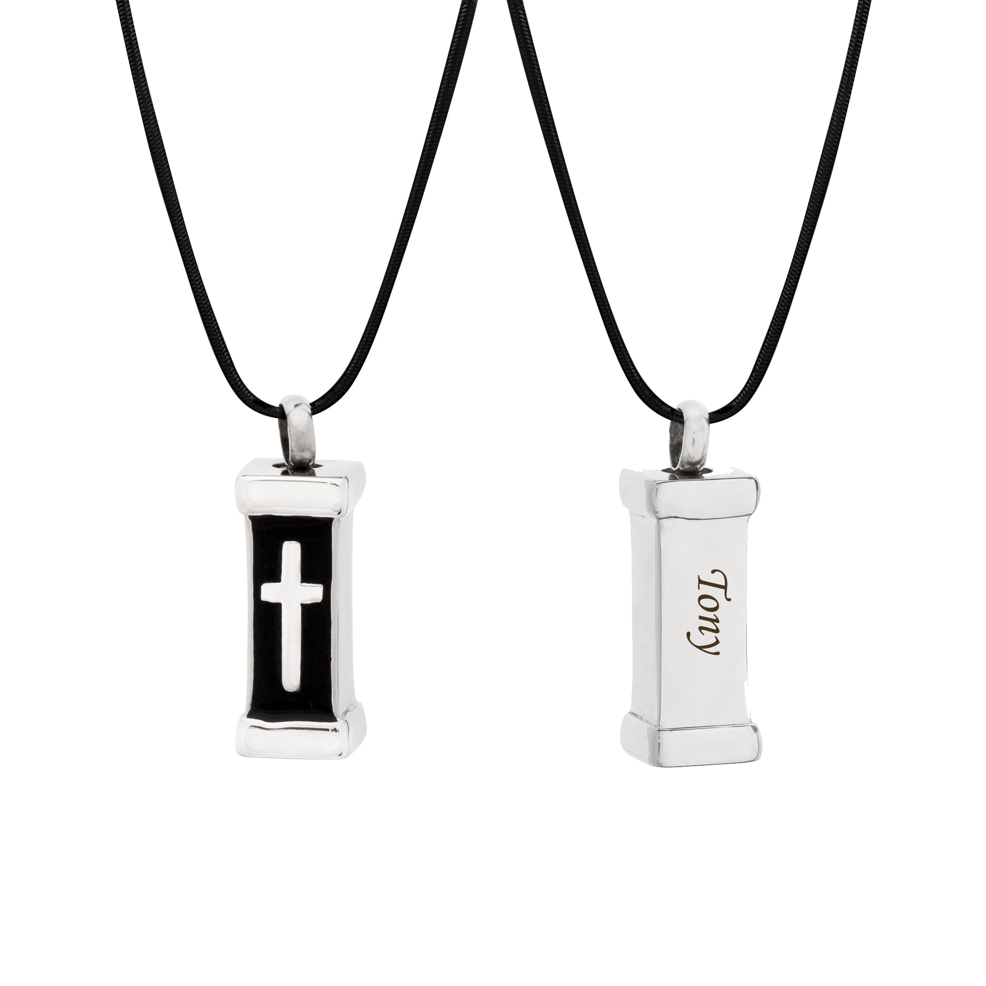 Free Engraving Personalized Boxed Urn Cross Memorial Necklace Engravable Urn Ashes Holder Cremation Jewelry Free Funnel Kit and Velvet Jewelry Box Ship Next Day