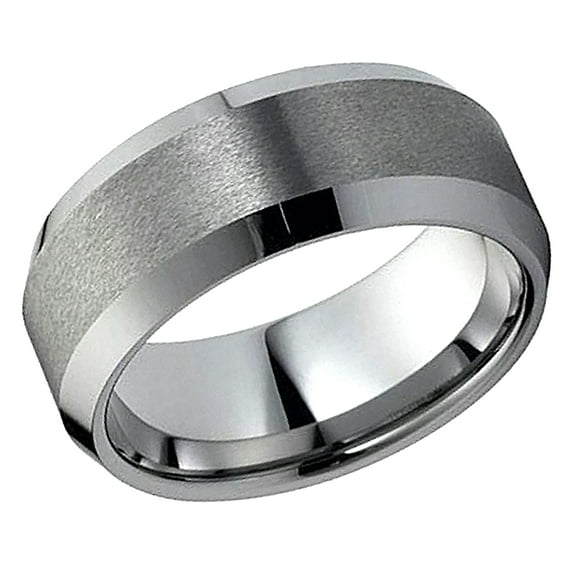 Free Engraving Personalized Custom Engraving Men's Women's Tungsten Wedding Band 10mm Brushed Center High Polished Beveled EdgeSZ: 5