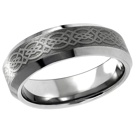 Free Engraving Personalized Custom Engraving Men's Women's Tungsten Wedding Band 6mm Laser Engraved Celtic PatternSZ: 11.5