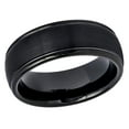 thumbnail image 1 of Free Engraving Personalized Custom Engraving Men's Women's Tungsten Wedding Band 8mm Domed Black IP Plated Brushed Center High Polished Grooved EdgeSZ: 8.5, 1 of 6
