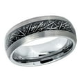 thumbnail image 1 of Free Engraving Personalized Custom Engraving Men's Women's Tungsten Wedding Band 8mm Semi-Domed Ring with Imitation Meteorite InlaySZ: 7, 1 of 6
