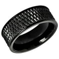 thumbnail image 1 of Free Engraving Personalized Custom Engraving Men's Women's Tungsten Wedding Band 9mm Black IP Plated Parallelogram Design Center with Straight EdgesSZ: 10, 1 of 6