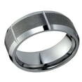 thumbnail image 1 of Free Engraving Personalized Custom Engraving Men's Women's Tungsten Wedding Band 9mm Multiple Vertical Grooves Brushed CenterSZ: 9.5, 1 of 1