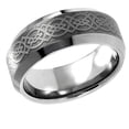 thumbnail image 1 of Free Engraving Personalized Custom Engraving Men's Women's Tungsten Wedding Band mm Laser Engraved Celtic PatternSZ: 10.5, 1 of 6