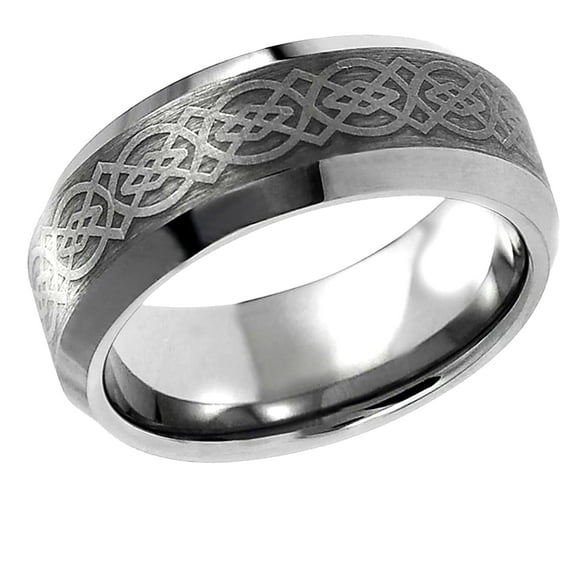 Free Engraving Personalized Custom Engraving Men's Women's Tungsten Wedding Band mm Laser Engraved Celtic PatternSZ: 14