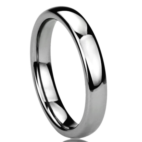Free Engraving Women's Personalized Inside Engraving Tungsten Carbide Wedding Band Ring 4mm Domed Classic Ring