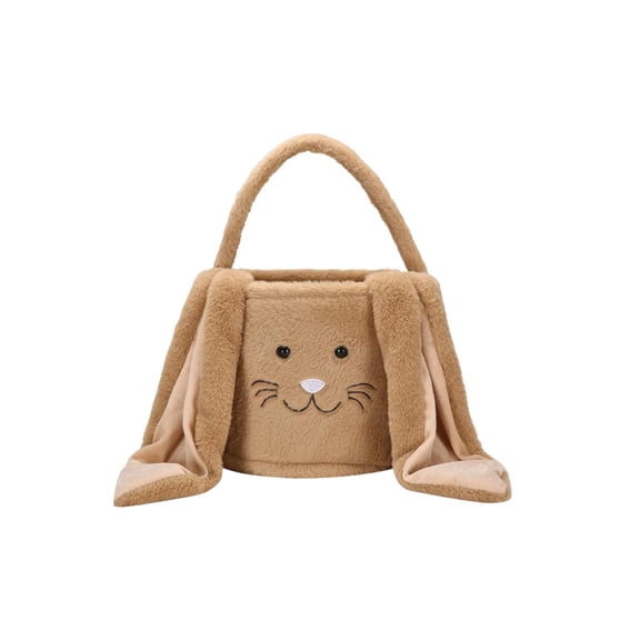 Free Express Easter Plush Bunny Basket With Long Floppy Ears Four Color Options Large Capacity Ideal For Easter Egg Hunts Party Favors And Spring Home Decorations