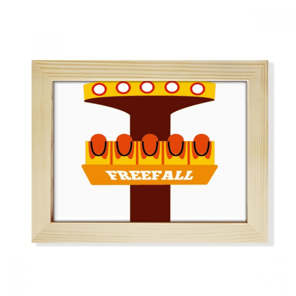 Free Fall Amusement Park Colorful Illustration Desktop Photo Frame Picture Art Decoration Painting 6x8 inch