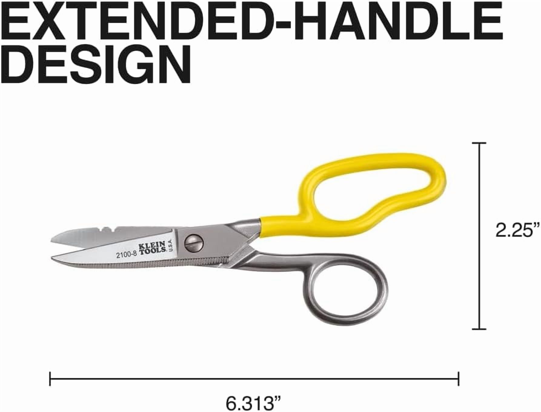 Free-Fall Electrician Snips, 6.25-Inch Stainless Steel Scissors with ...
