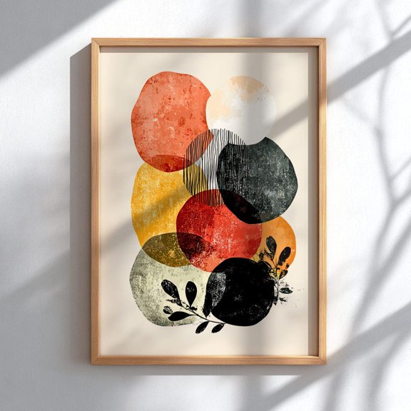 Free Form Abstract Wall Art Modern Boho Shapes Poster Neutral Minimal Decor