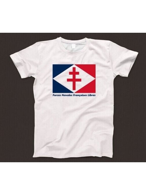 Free France Naval Forces T Shirt Cross Of Lorraine Flag Jack Third Republic 930