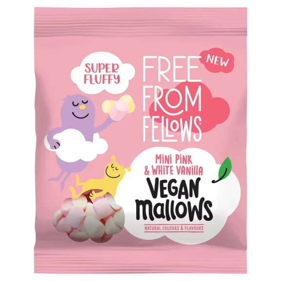 Free From Fellows Vegan Strawberry Mallows 105g - Pack of 2