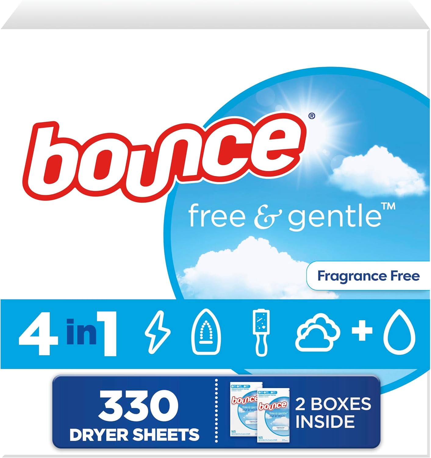 Free & Gentle Dryer Sheets, Unscented, 330 Count