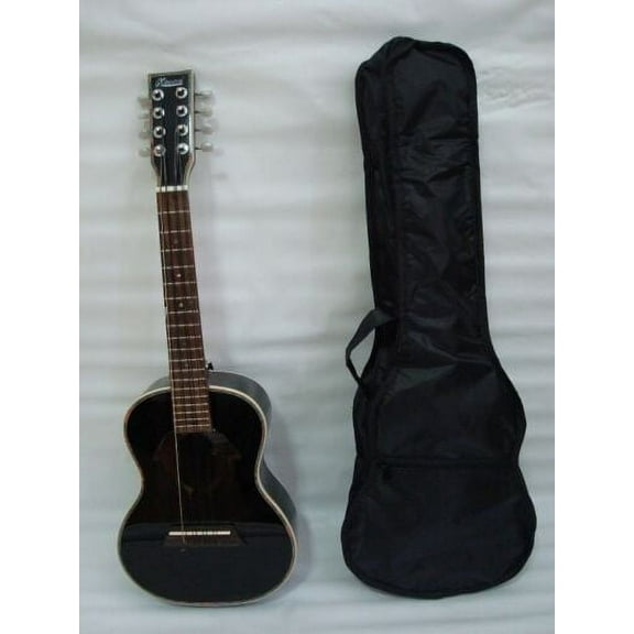 Free Gig Bag 8 String Solid Mahogany Dolphin Ukulele, Mandola, Uke, Black