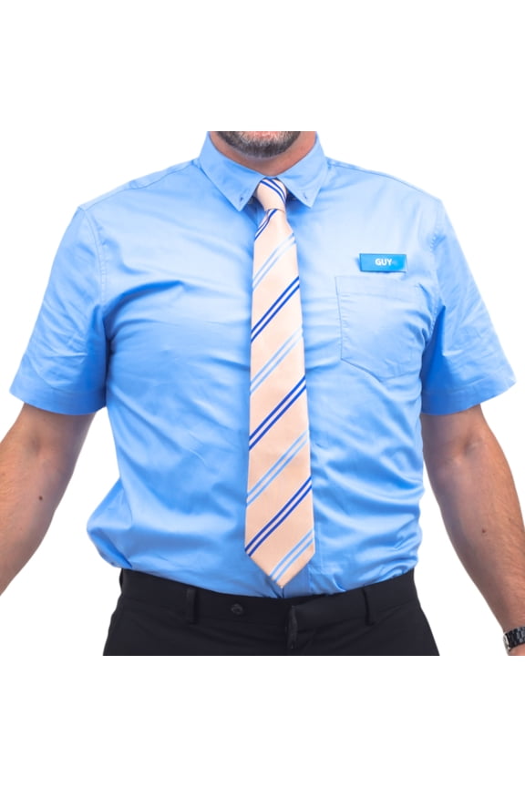 Free Guy Button Down Shirt and Name Tag Halloween Costume Cosplay