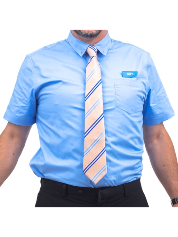 Free Guy Button Down Shirt and Name Tag Halloween Costume Cosplay