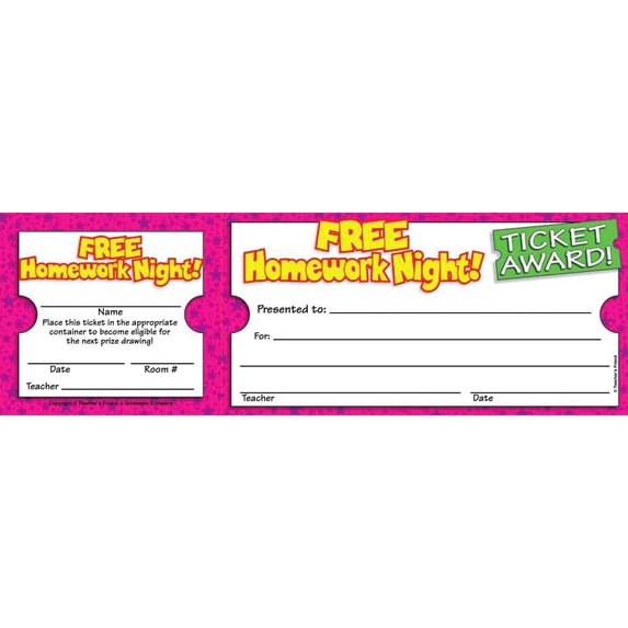 Free Homework Night Ticket Awards (Other)