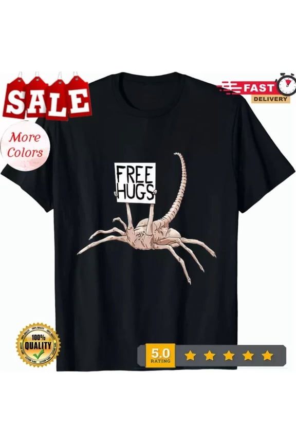 Free Hugs Alien Funny Ufo Cool Animals Art Unisex T-Shirt