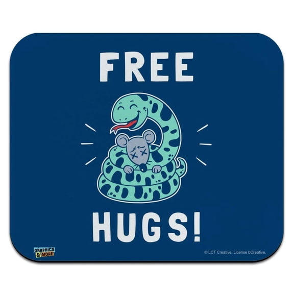 Free Hugs Boa Constrictor Snake Funny Humor Low Profile Thin Mouse Pad Mousepad