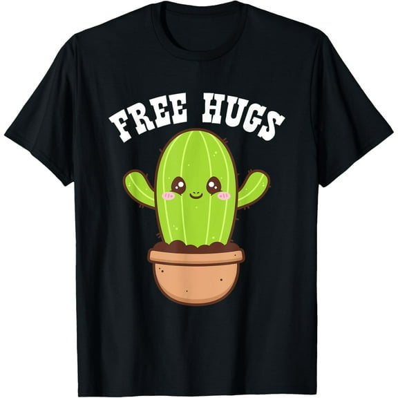 Free Hugs Cactus Cute Succulent Funny Cactus Gardener Gifts T-Shirt