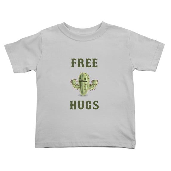 Free Hugs Cactus Cute Toddler T-Shirts for Boys Girls (Gray, Youth XL)