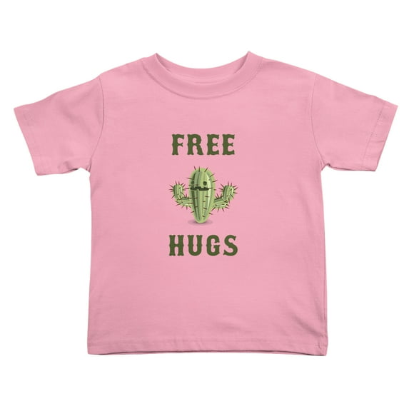 Free Hugs Cactus Cute Toddler T-Shirts for Boys Girls (Pink, Youth XL)