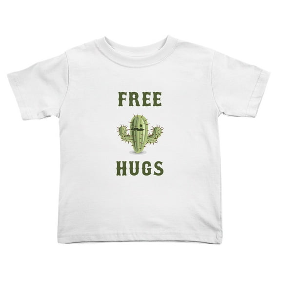 Free Hugs Cactus Cute Toddler T-Shirts for Boys Girls (White, Youth M)