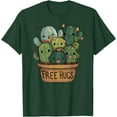 thumbnail image 1 of Free Hugs Cactus Tee Cute Funny Present Friendly Unisex T-Shirt for Men Women Kids Toddler,Forest Green Color,Size XL, 1 of 5