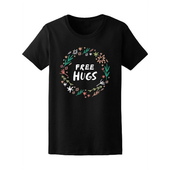 Free Hugs Cute Floral Wreath Tee Women's -Image by Shutterstock