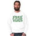 thumbnail image 1 of Free Hugs Cute Optimistic St. Pattys Unisex Plus Fleece Graphic Sweatshirt Brisco Brands 3X, 1 of 3