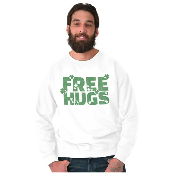 Free Hugs Cute Optimistic St. Pattys Unisex Plus Fleece Graphic Sweatshirt Brisco Brands 3X