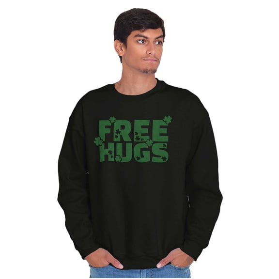 Free Hugs Cute Optimistic St. Pattys Unisex Plus Fleece Graphic Sweatshirt Brisco Brands 3X
