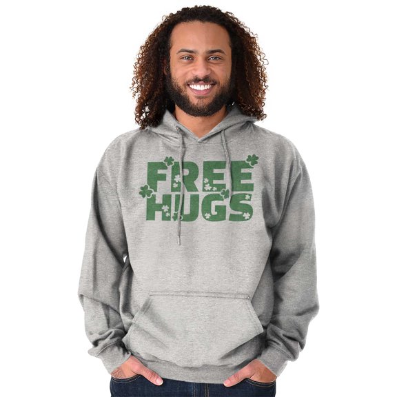 Free Hugs Cute Optimistic St. Pattys Unisex Plus Fleece Graphic Hoodie Brisco Brands 3X