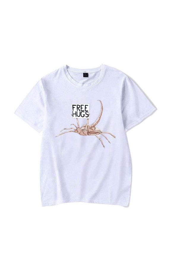 Free Hugs Funny Facehugger Aliens T-Shirt Harajuku T Shirt Comfortable Hip Hop Design Top T-Shirts