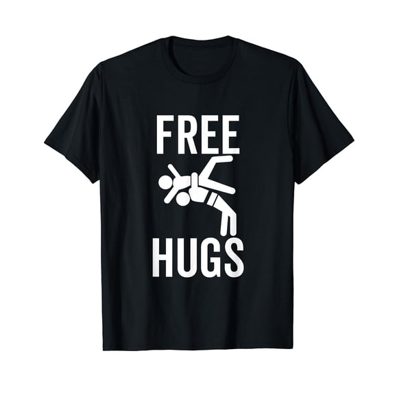 Free Hugs Funny Wrestling Wrestle BJJ Martial Arts T-Shirt
