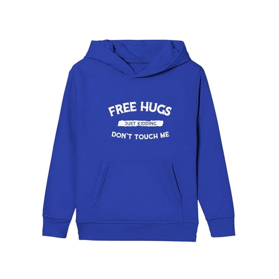 Free Hugs Just Kidding Don't Touch Me Funny Gift Pullover Hoodie Blue Winter Cloth