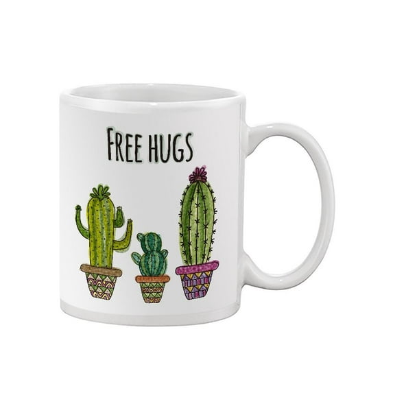 Free Hugs Watercolor Cacti Mug - Smartprints Designs,