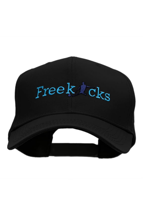 Free Kicks Embroidered Cotton Twill Pro Style Cap - Black OSFM