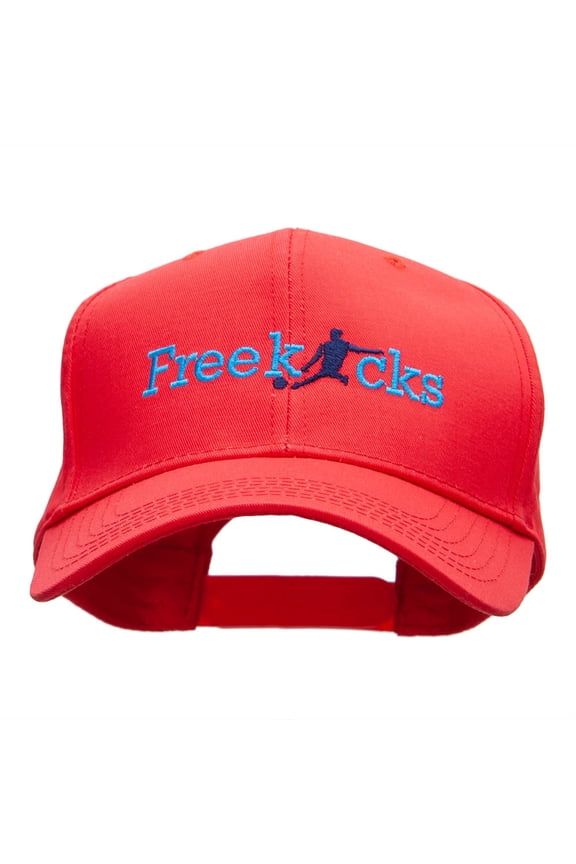 Free Kicks Embroidered Cotton Twill Pro Style Cap - Red OSFM