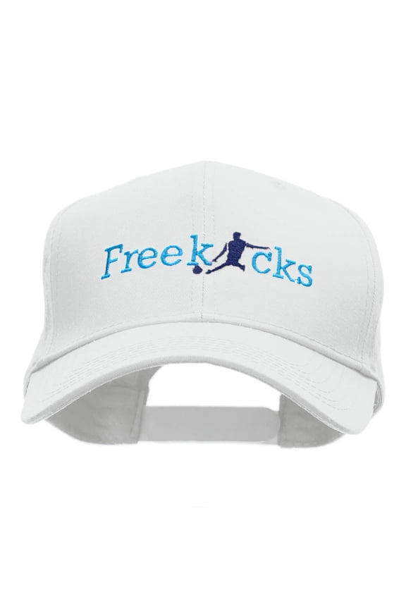 Free Kicks Embroidered Cotton Twill Pro Style Cap - White OSFM