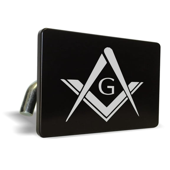 Free Mason (Design) Premium QuaIity Anodized Billet Aluminum Laser Etched UV Resistant Metal Trailer/Tow Hitch Cover for 2" Receivers, Luxury Product for Truck, SUV or Car