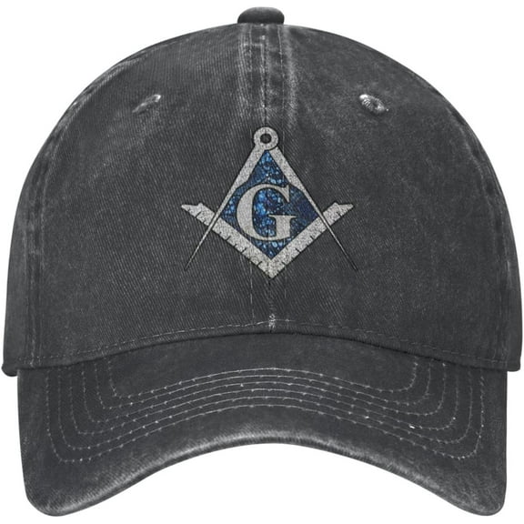 Free Mason Masonic Blue African Print Compass Baseball Cap Men Women Summer Vintage Washed Distressed Cowboy Sun Black Adults Trucker Hat