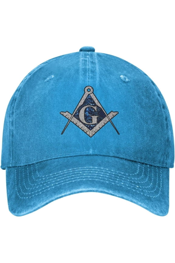 Free Mason Masonic Blue African Print Compass Cowboy Hat Men Baseball Cap Women Dad Hat Adjustable Trucker Hat