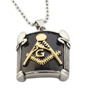Free Mason Pendant - Freemasonry Pillars Stainless Steel Masonic Necklace Chain