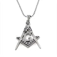 thumbnail image 1 of Free Mason Pendant - Triangle Freemasonry Stainless Steel Masonic Necklace Chain, 1 of 1