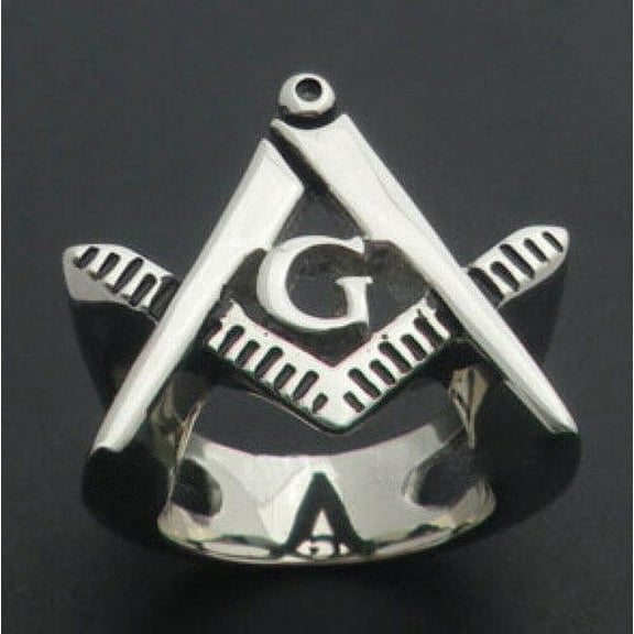 Free Mason Ring - Cut Out Symbol Freemasonry - Steel Silver Color Masonic Rings